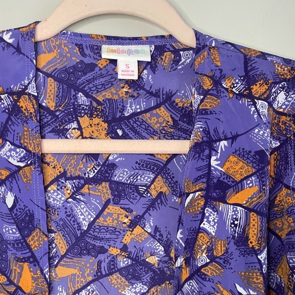 Feathered Geometric Lularoe Joy Longline Vest - Picture 2 of 8